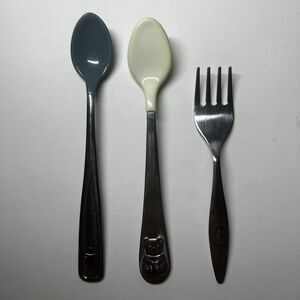 Lot of 3 Vintage 1980s Baby Toddler Spoons Fork The First Years Japan China 80s
